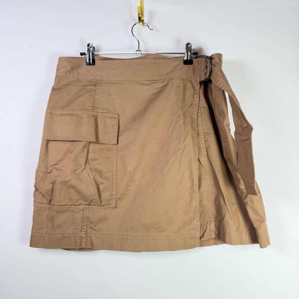 BANANA REPUBLIC Tan Cargo D-Ring Belted Wrap Mini Skirt XL